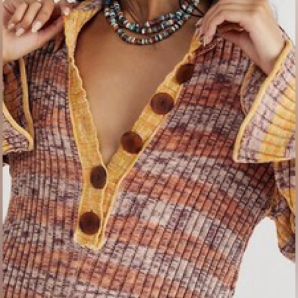 Free People Wendy Ribbed Knit Sweater Romper M - Picture 3 of 9